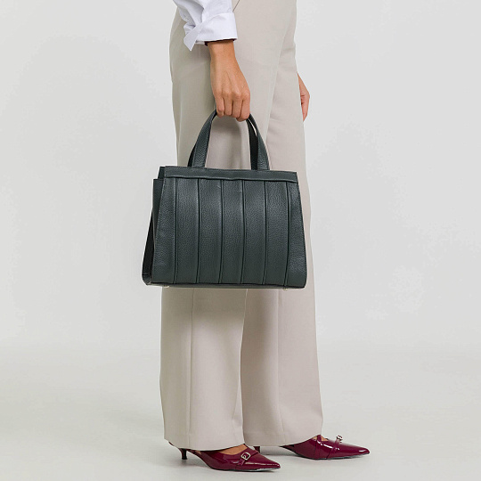 Женская сумка Dr. Koffer из натуральной кожи зеленая