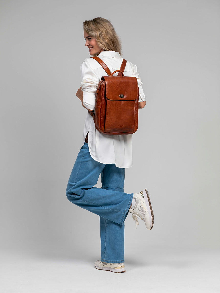 Рюкзак Dr.Koffer из натуральной кожи светло-коричневый