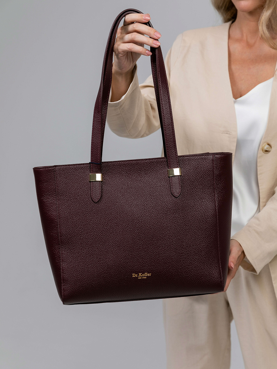 Женская сумка Dr.Koffer из натуральной кожи фиолетовая