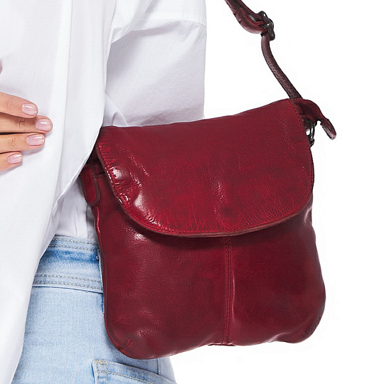 Сумка через плечо Dr.Koffer из натуральной кожи красная