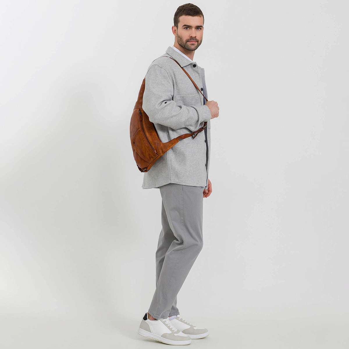 Рюкзак Dr.Koffer из натуральной кожи светло-коричневый