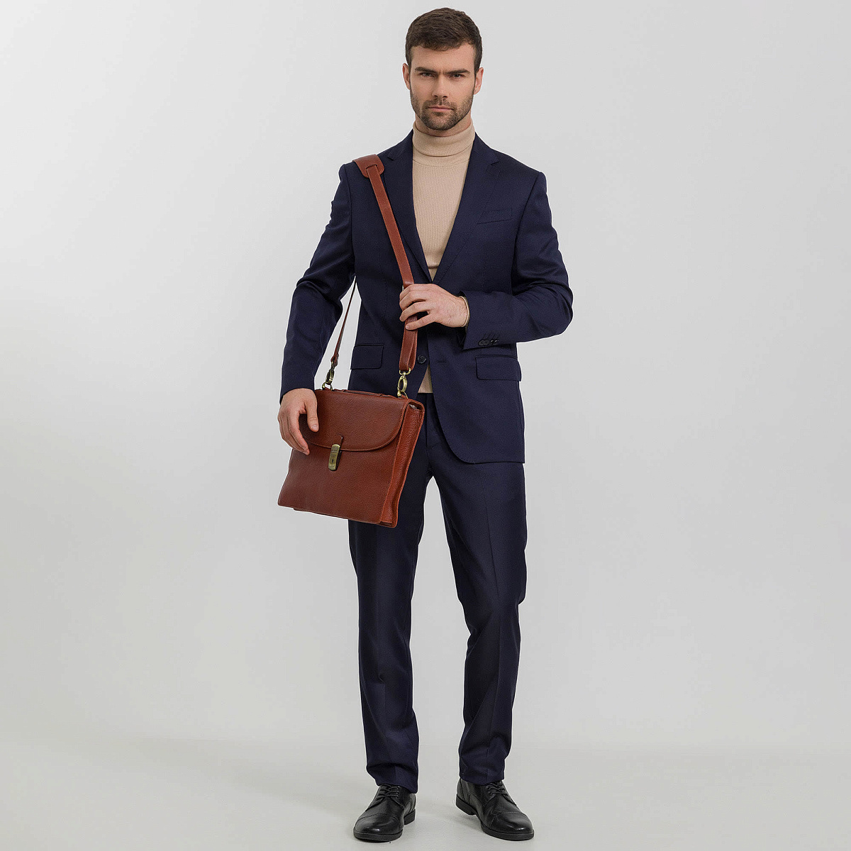 Портфель Dr.Koffer из натуральной кожи светло-коричневый