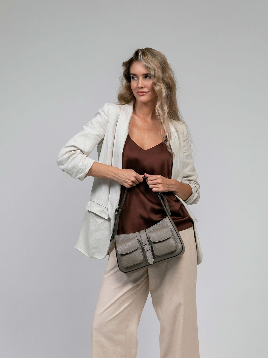 Женская сумка Dr.Koffer из натуральной кожи бежевая