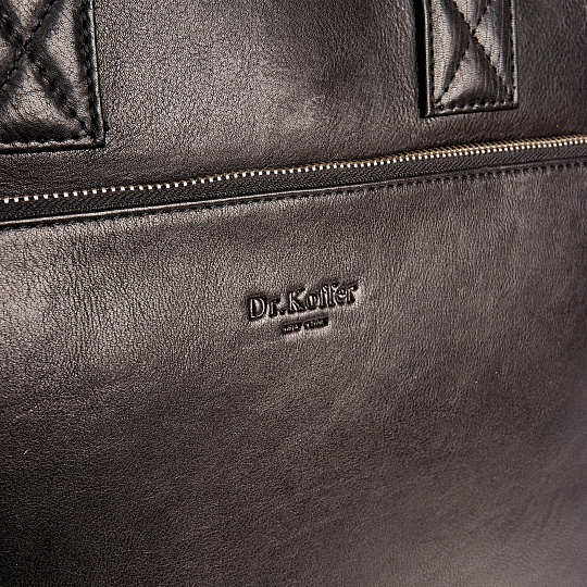 Деловая сумка Dr.Koffer из натуральной кожи черная