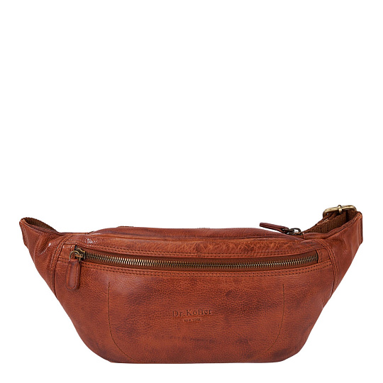 Сумка на пояс Dr. Koffer из натуральной кожи коричневая