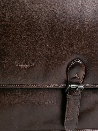 Портфель Dr.Koffer из натуральной кожи темно-коричневый