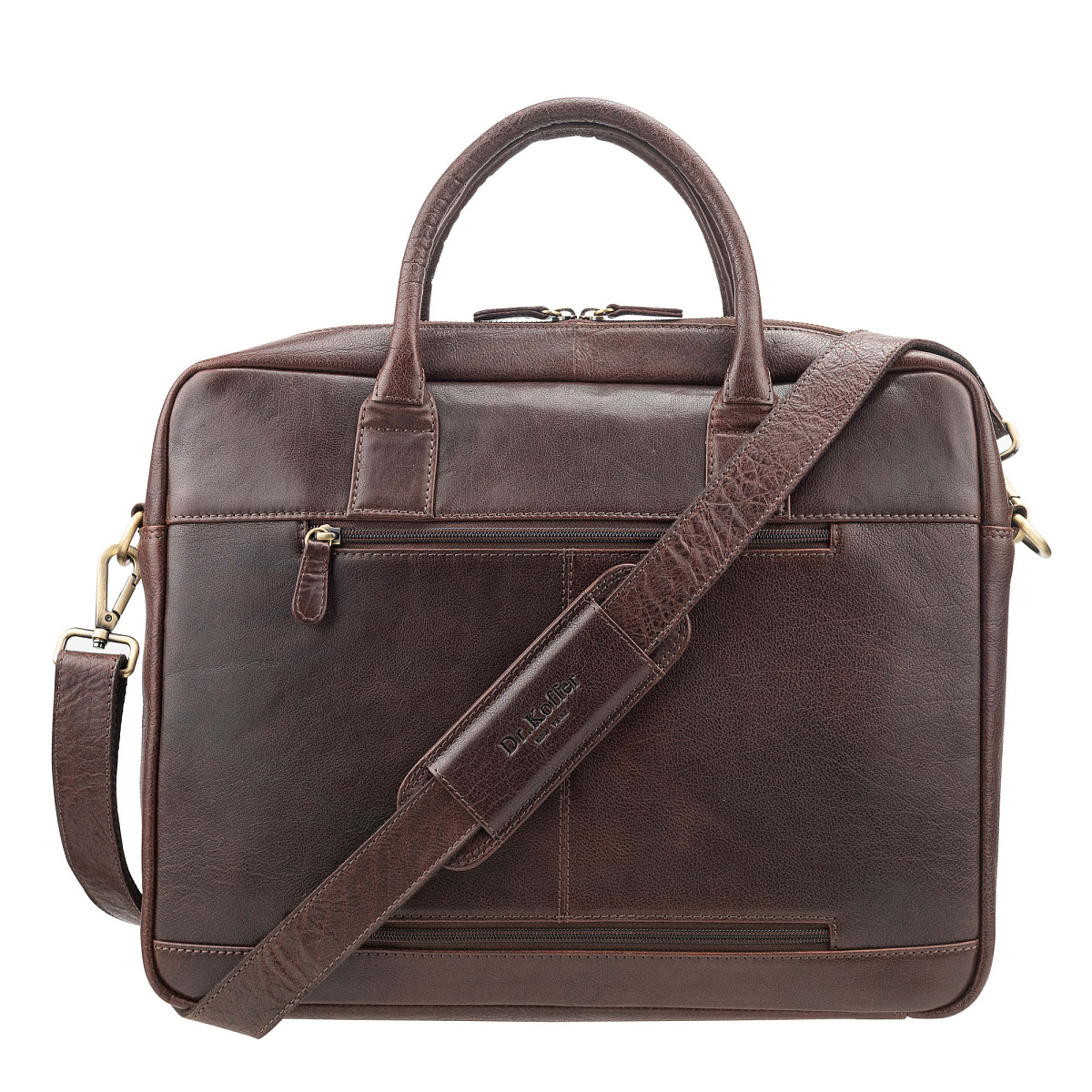 Деловая сумка Dr. Koffer из натуральной кожи коричневая