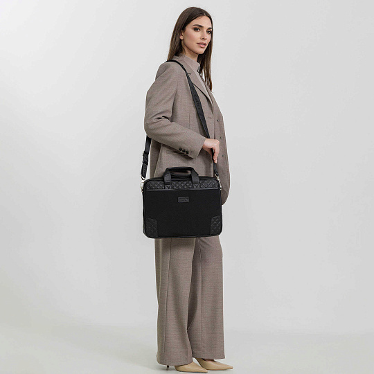 Деловая сумка Dr.Koffer из нейлона и натуральной кожи