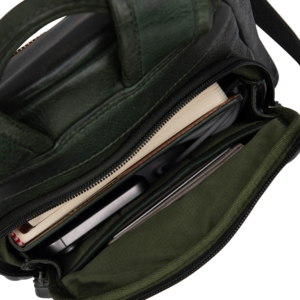 Рюкзак Dr.Koffer из натуральной кожи зеленый