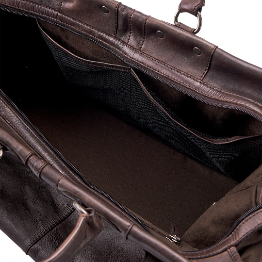 Сумка дорожная Dr.Koffer из натуральной кожи коричневая