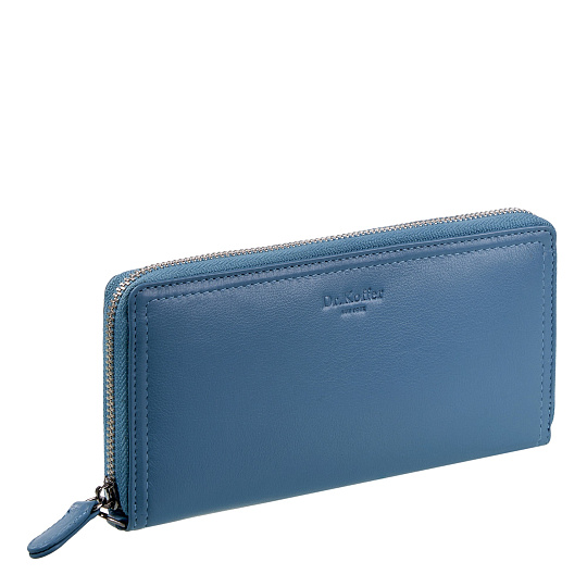 Портмоне Dr.Koffer из натуральной кожи голубое