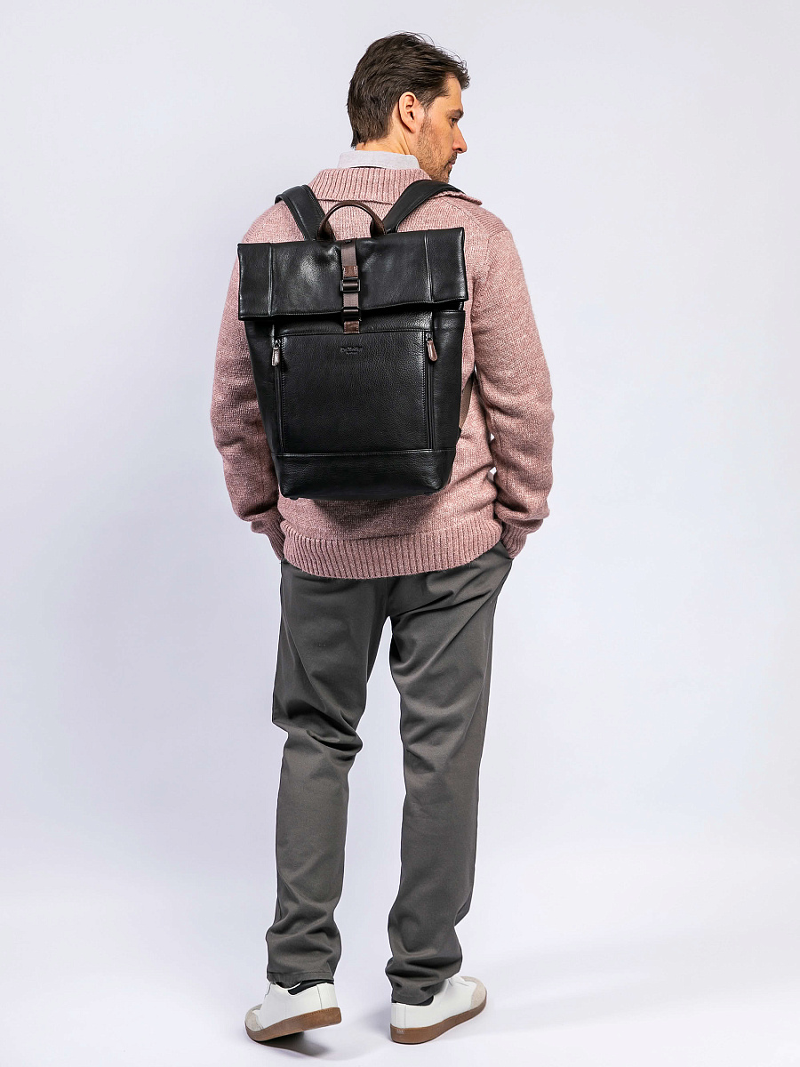 Рюкзак Dr. Koffer из натуральной кожи черный