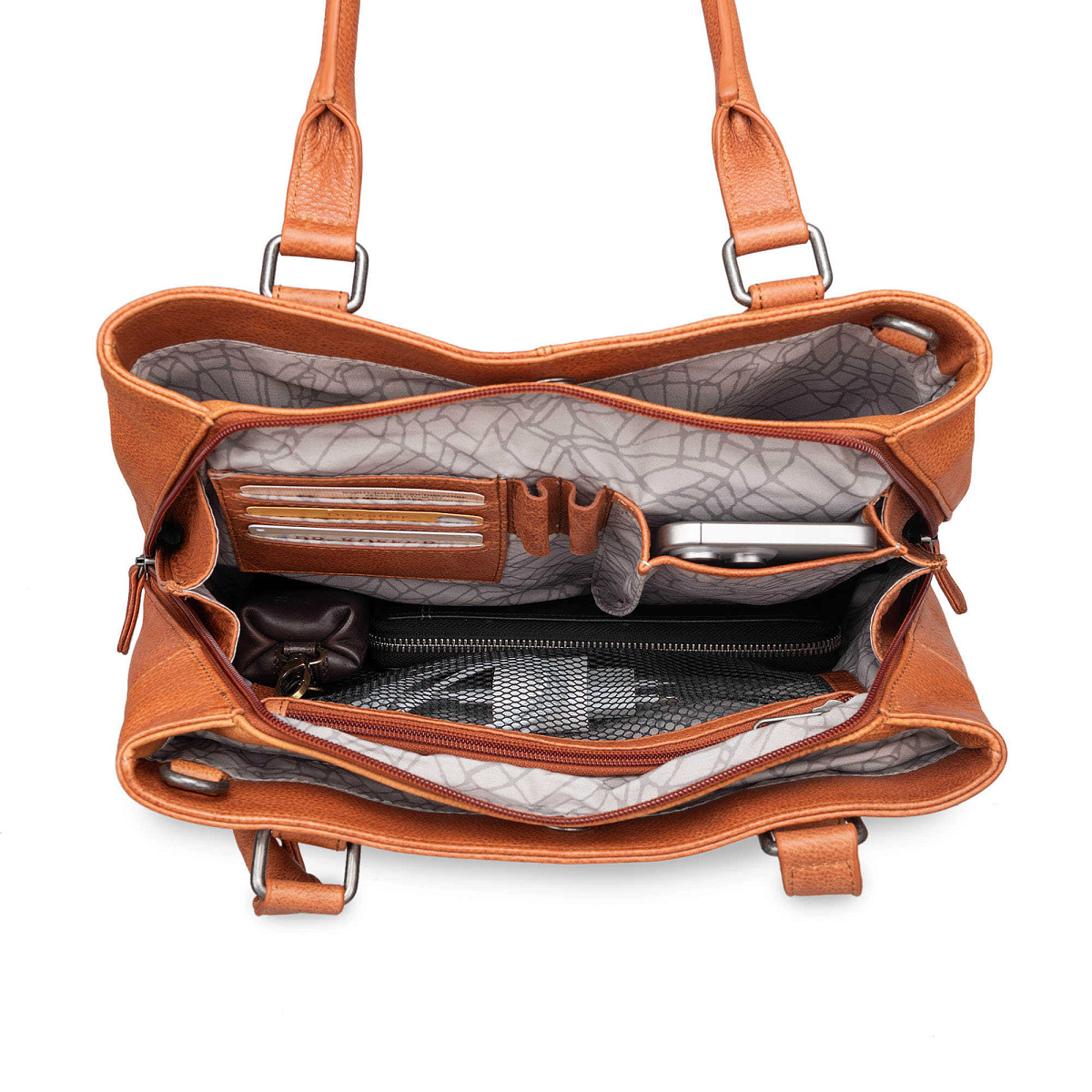 Женская сумка Dr.Koffer из натуральной кожи светло-коричневая