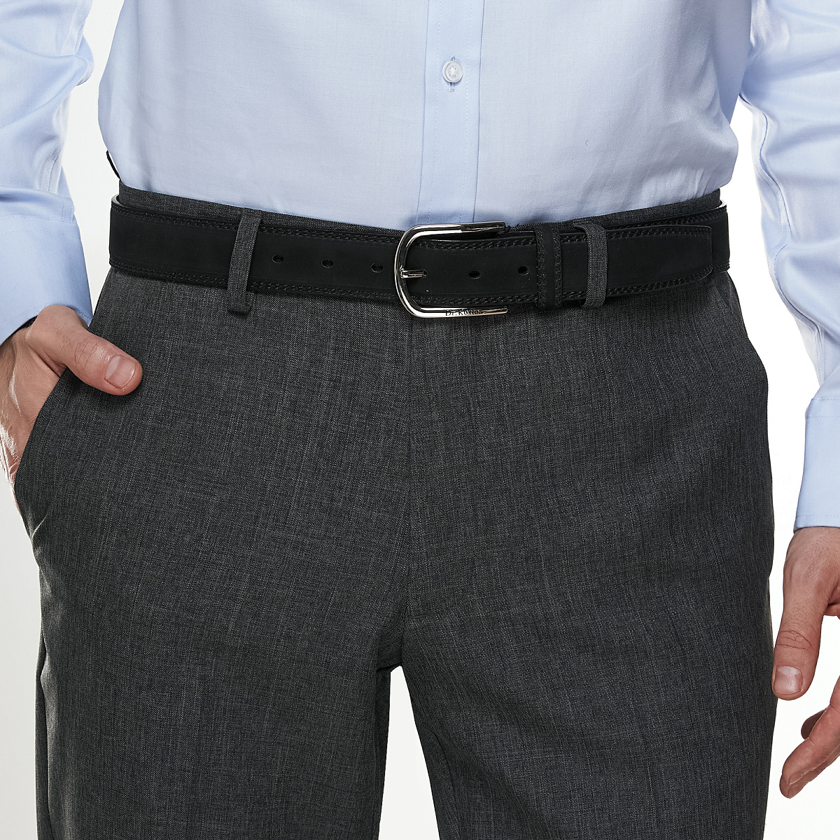 Ремень Dr. Koffer из натуральной кожи черный