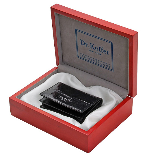 Визитница Dr.Koffer из натуральной кожи черная