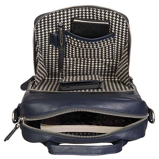 Сумка через плечо Dr.Koffer из натуральной кожи синяя