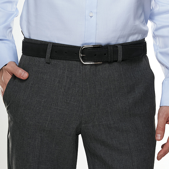 Ремень Dr. Koffer из натуральной кожи черный