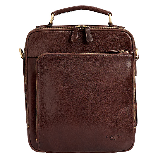 Сумка через плечо Dr.Koffer из натуральной кожи коричневая