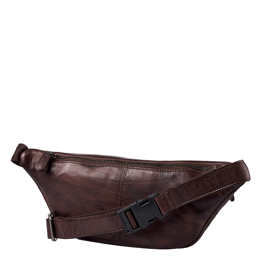 Сумка на пояс Dr. Koffer из натуральной кожи коричневая