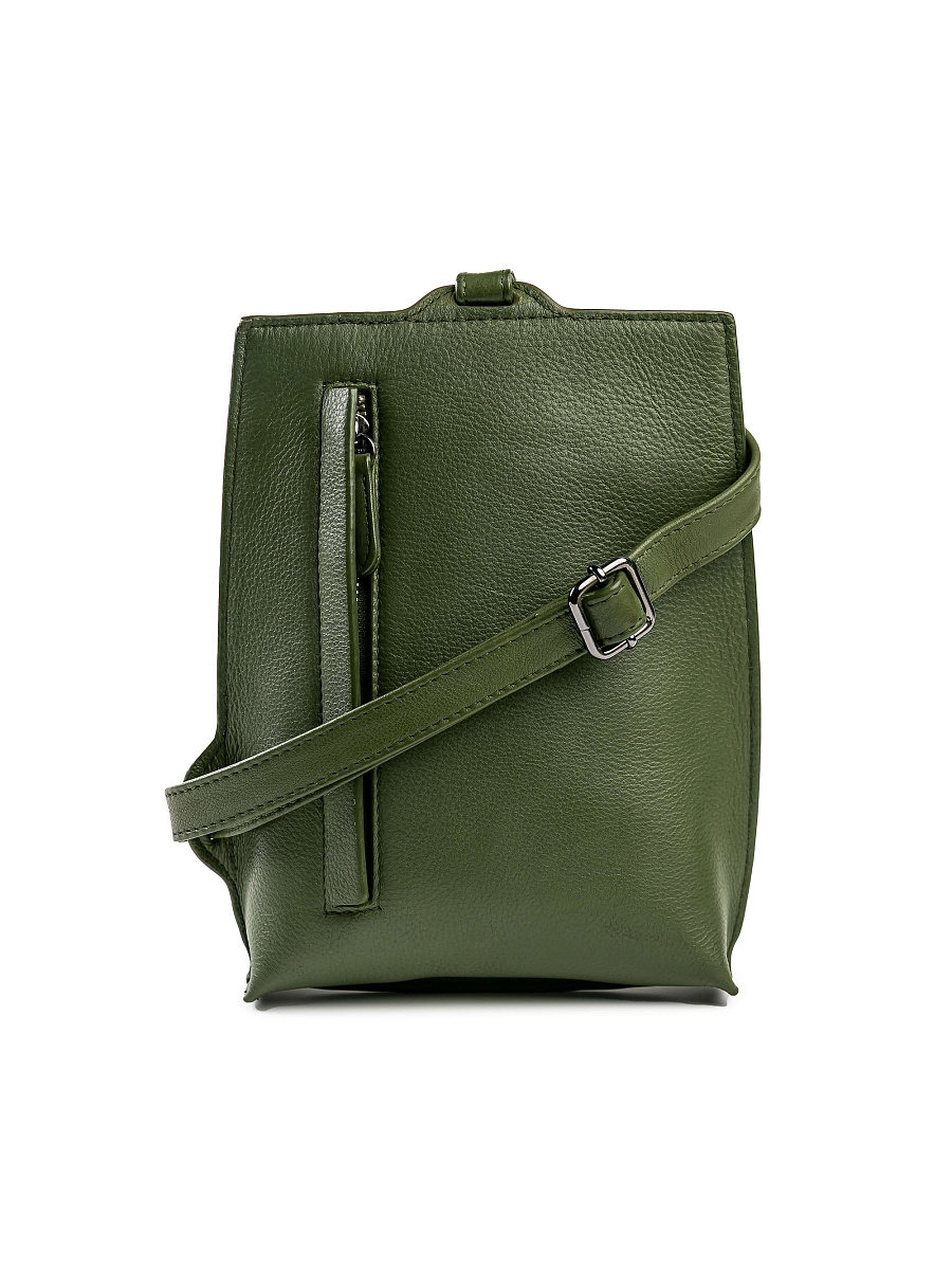 Сумка через плечо Dr.Koffer из натуральной кожи зеленая