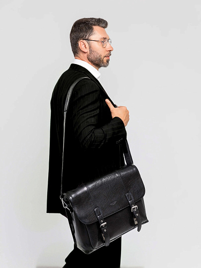 Портфель Dr.Koffer из натуральной кожи черный