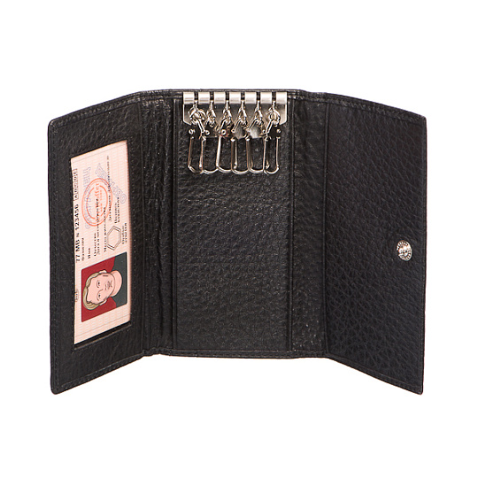 Ключница Dr.Koffer из натуральной кожи черная