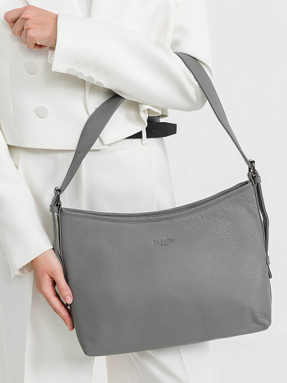 Женская сумка Dr.Koffer из натуральной кожи серая