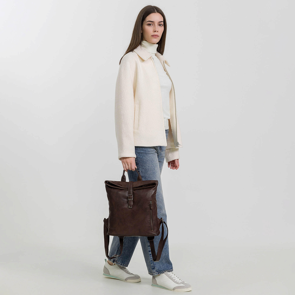 Рюкзак Dr.Koffer из натуральной кожи темно-коричневый