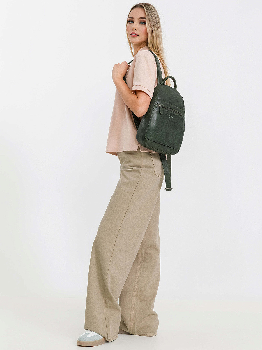 Рюкзак Dr.Koffer из натуральной кожи зеленый