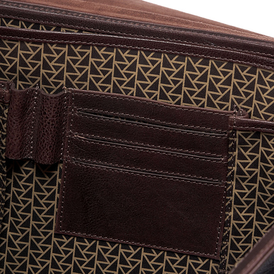 Портфель Dr.Koffer из натуральной кожи темно-коричневый