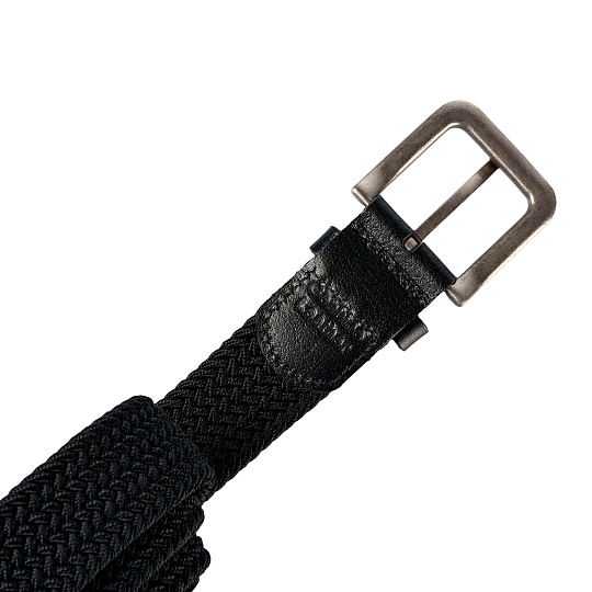 Ремень Dr.Koffer из натуральной кожи и текстиля черный