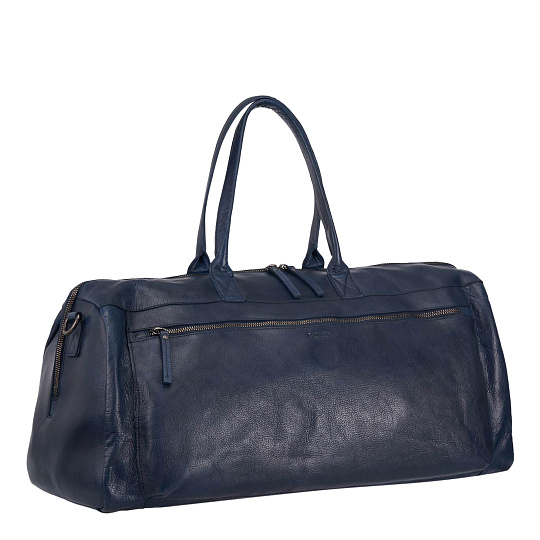 Сумка дорожная Dr.Koffer из натуральной кожи синяя