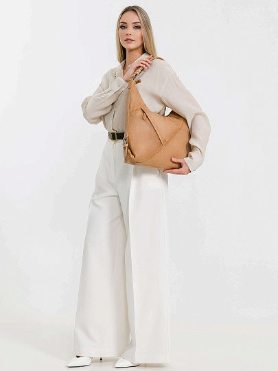 Женская сумка Dr.Koffer из натуральной кожи бежевая