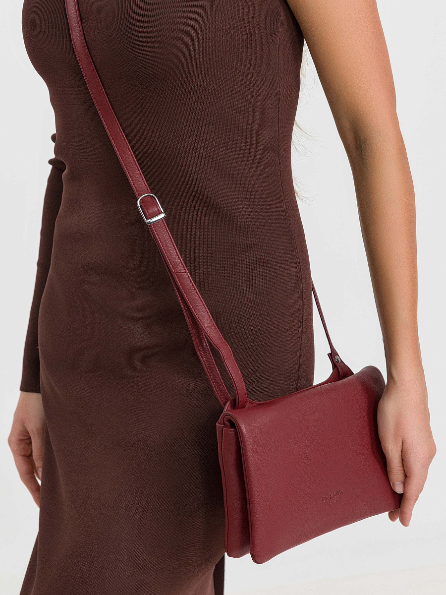Сумка через плечо Dr.Koffer из натуральной кожи красная