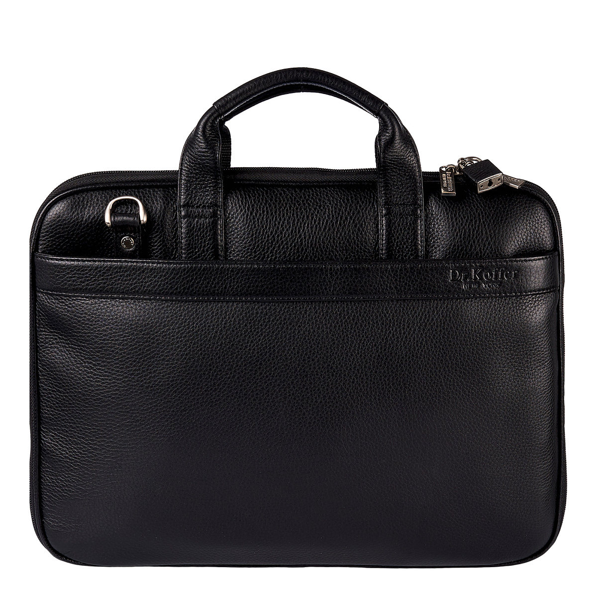 Деловая сумка Dr.Koffer из натуральной кожи черная