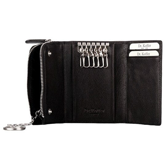 Ключница Dr.Koffer из натуральной кожи черная