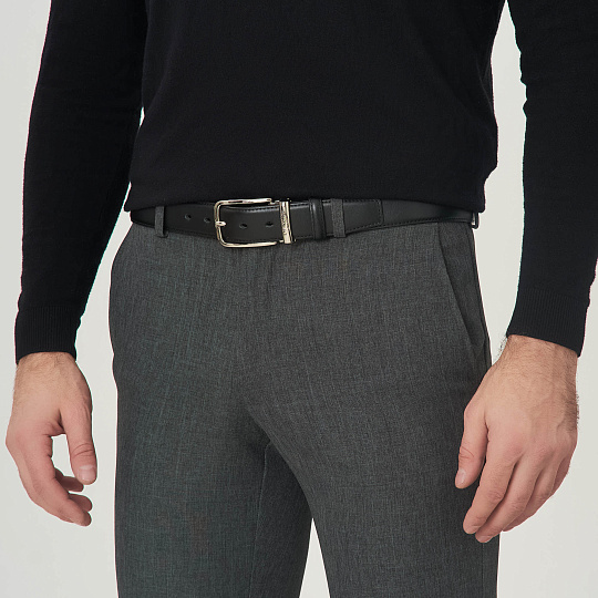 Ремень Dr. Koffer из натуральной кожи черный