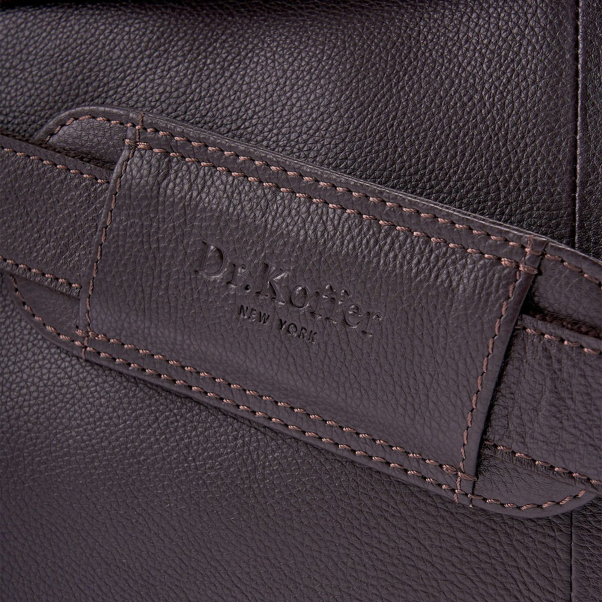 Деловая сумка Dr.Koffer из натуральной кожи темно-коричневая