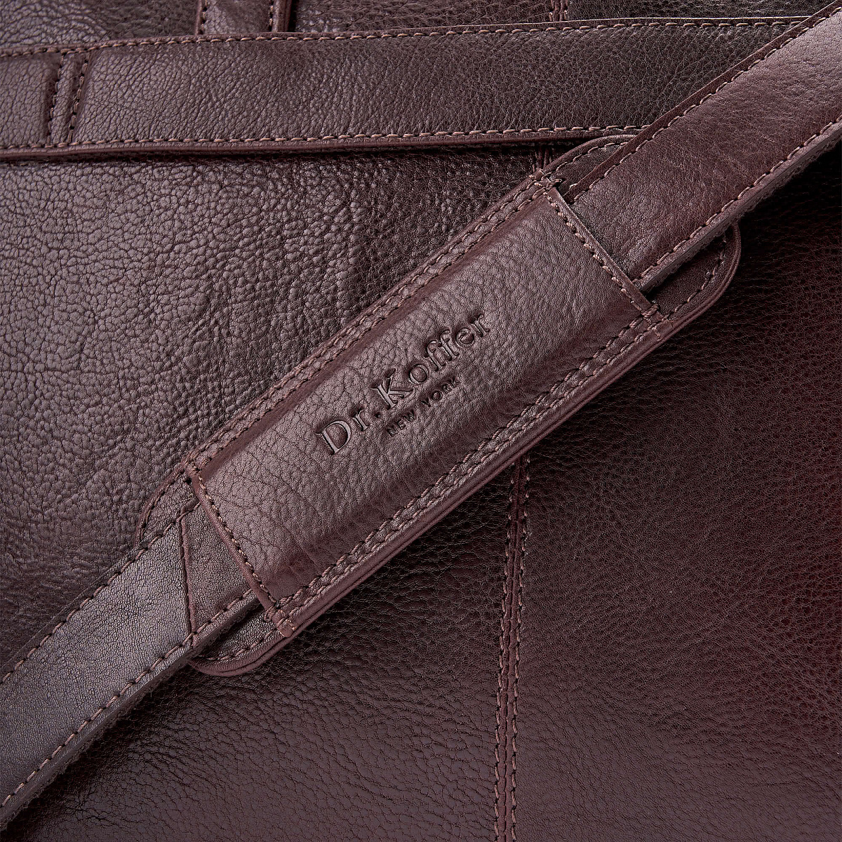 Деловая сумка Dr.Koffer из натуральной кожи темно-коричневая