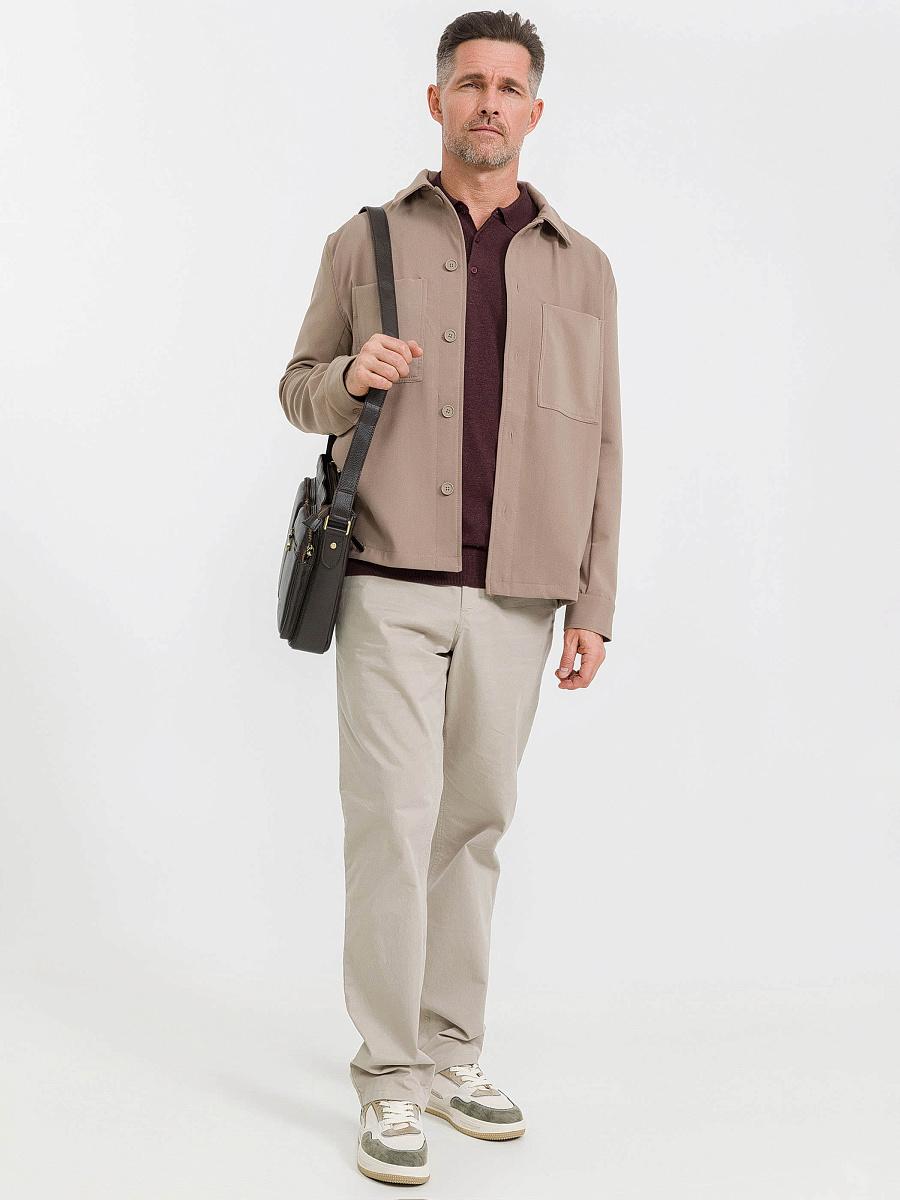 Деловая сумка Dr.Koffer из натуральной кожи темно-коричневая