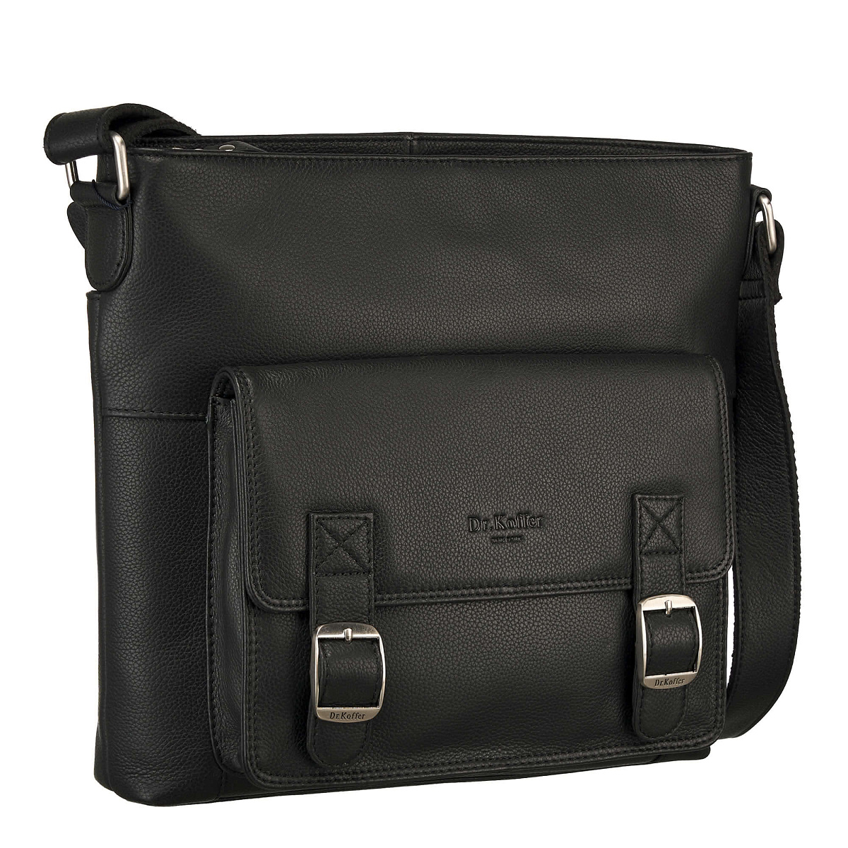 Сумка через плечо Dr.Koffer из натуральной кожи черная