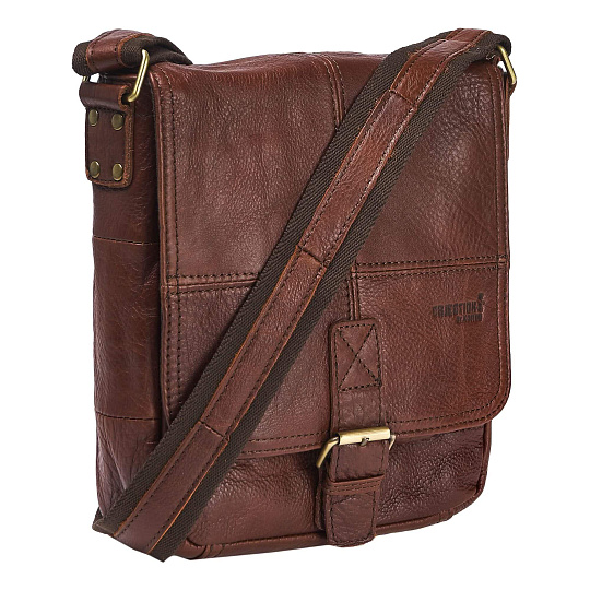 Сумка через плечо Dr.Koffer из натуральной кожи коричневая