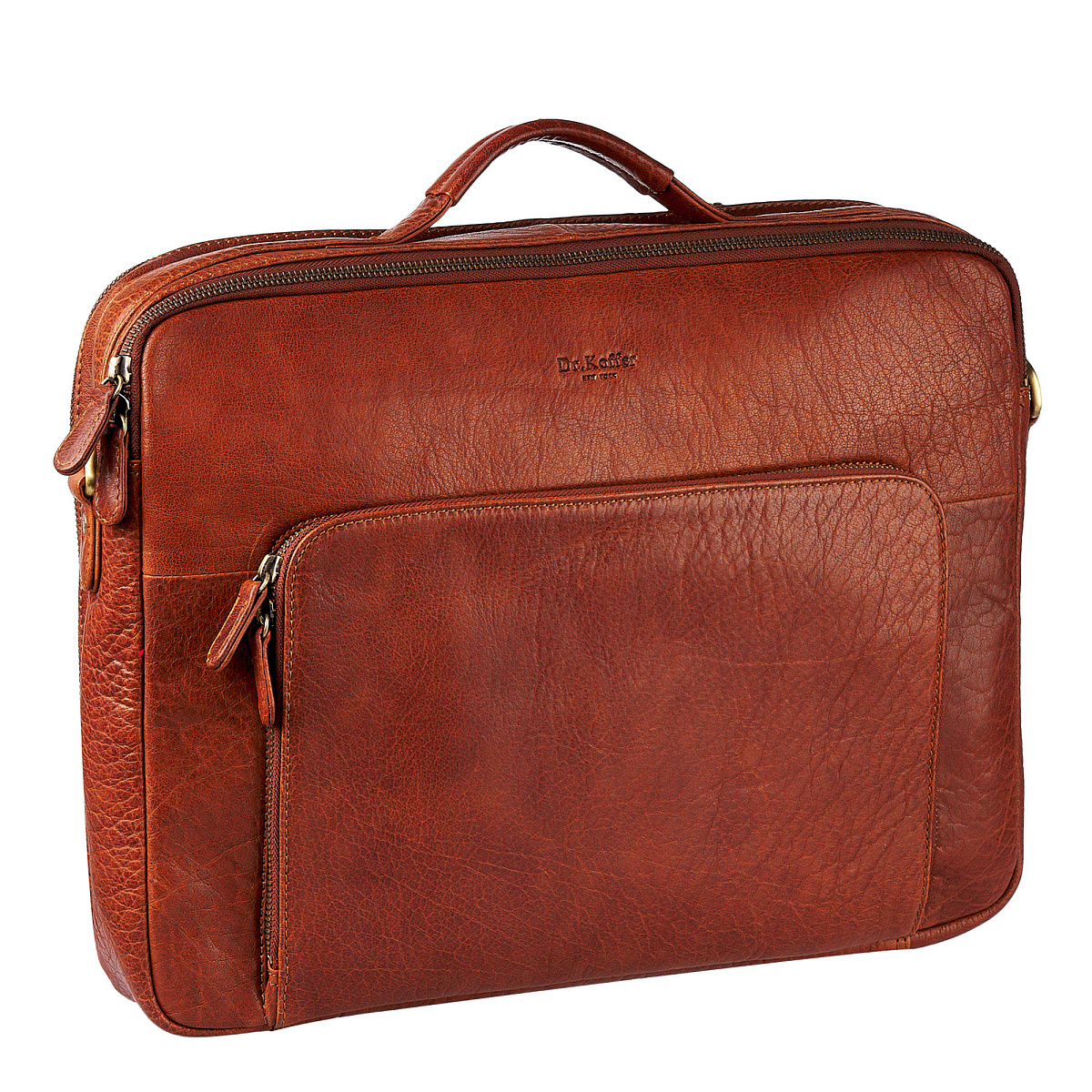 Деловая сумка Dr.Koffer из натуральной кожи коричневая