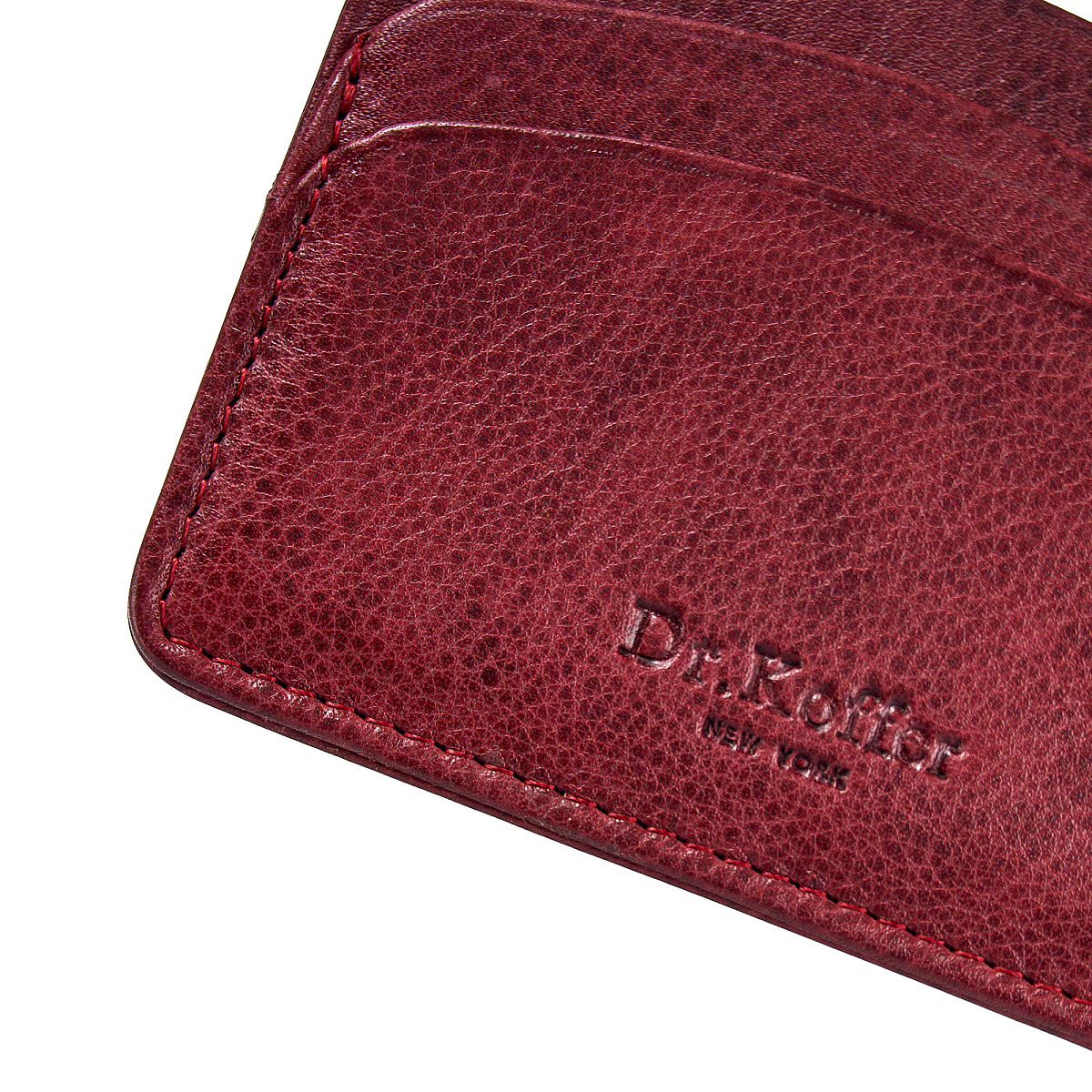 Кредитница Dr.Koffer из натуральной кожи бордовая