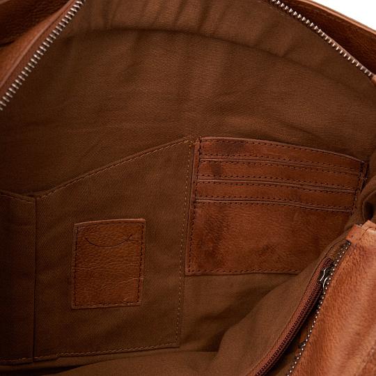 Деловая сумка Dr.Koffer из натуральной кожи коричневая