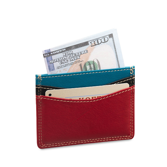 Кредитница Dr.Koffer из натуральной кожи красная