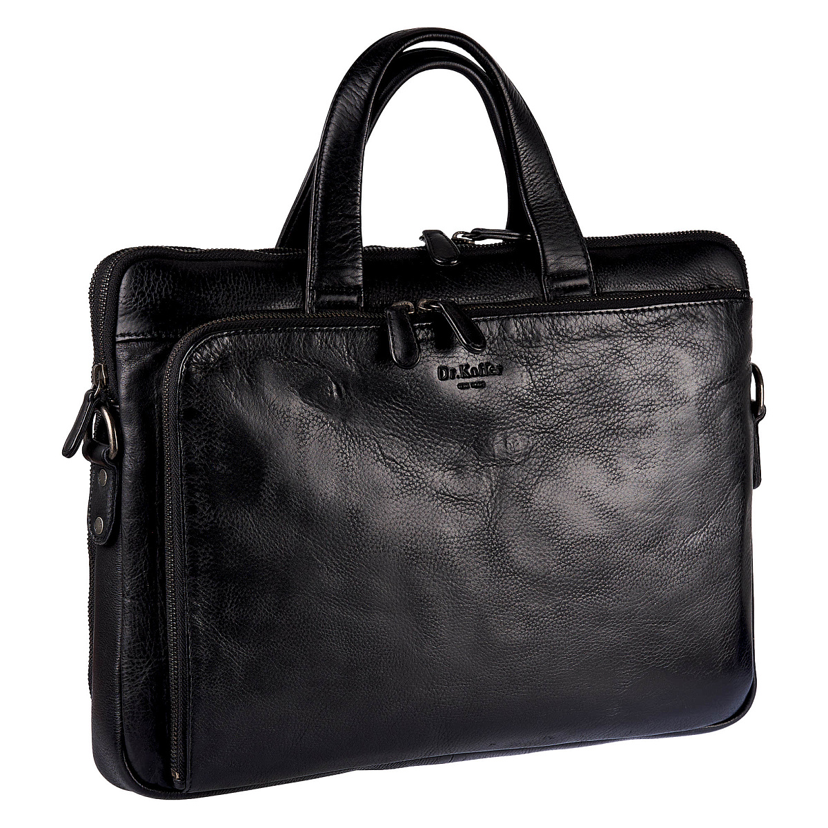 Деловая сумка Dr.Koffer из натуральной кожи черная