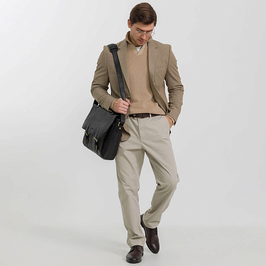 Портфель Dr.Koffer из натуральной кожи черный