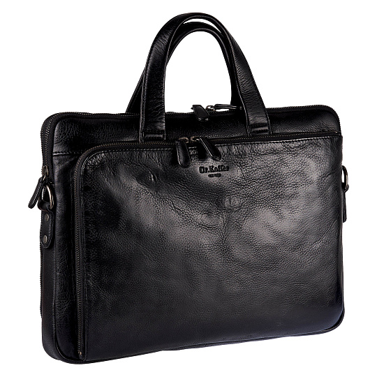 Деловая сумка Dr.Koffer из натуральной кожи черная
