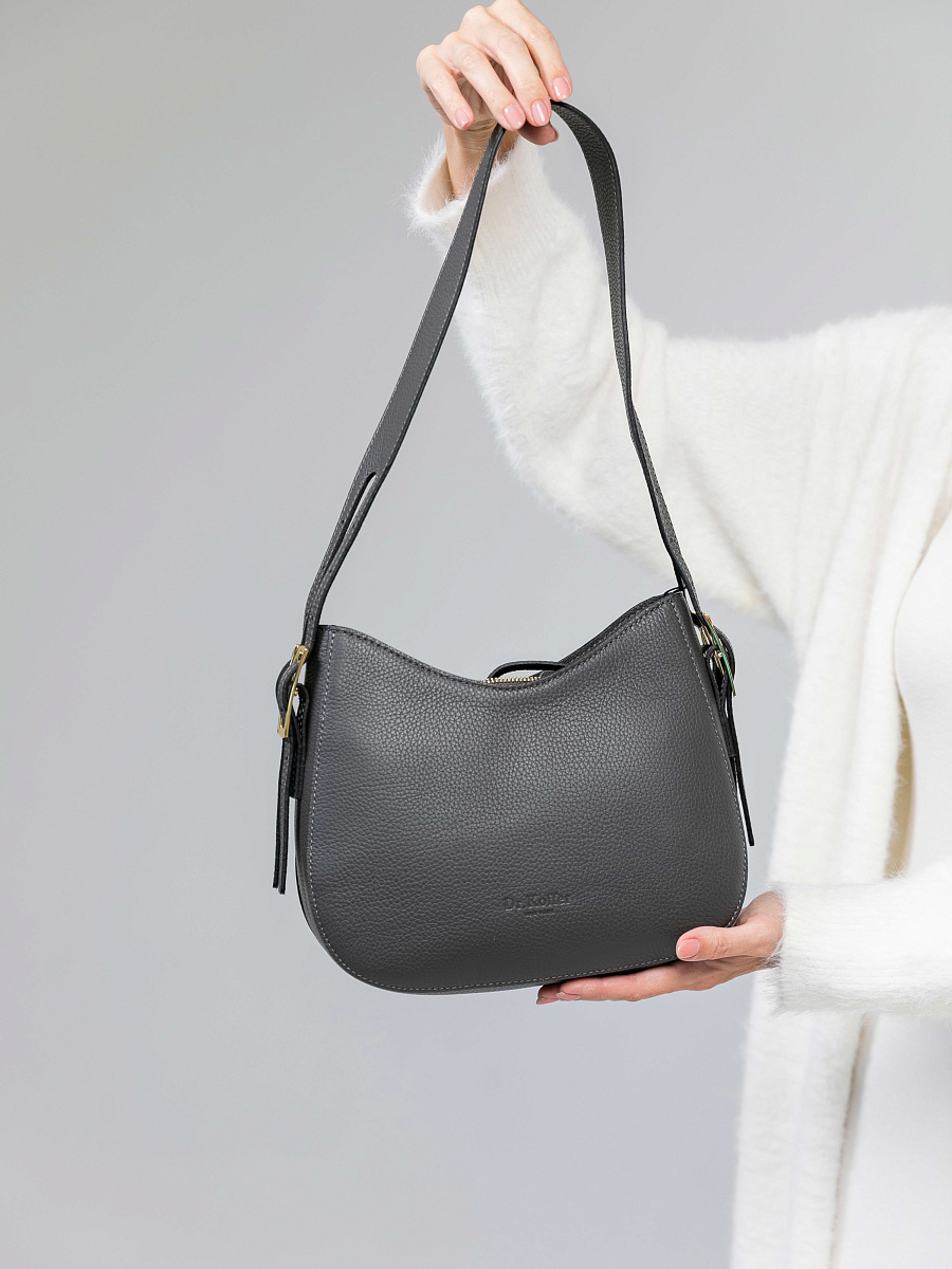 Женская сумка Dr.Koffer из натуральной кожи серая